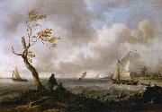 Ludolf Bakhuizen Fishing Boats and Coasting Vessel in Rough Weather Germany oil painting artist